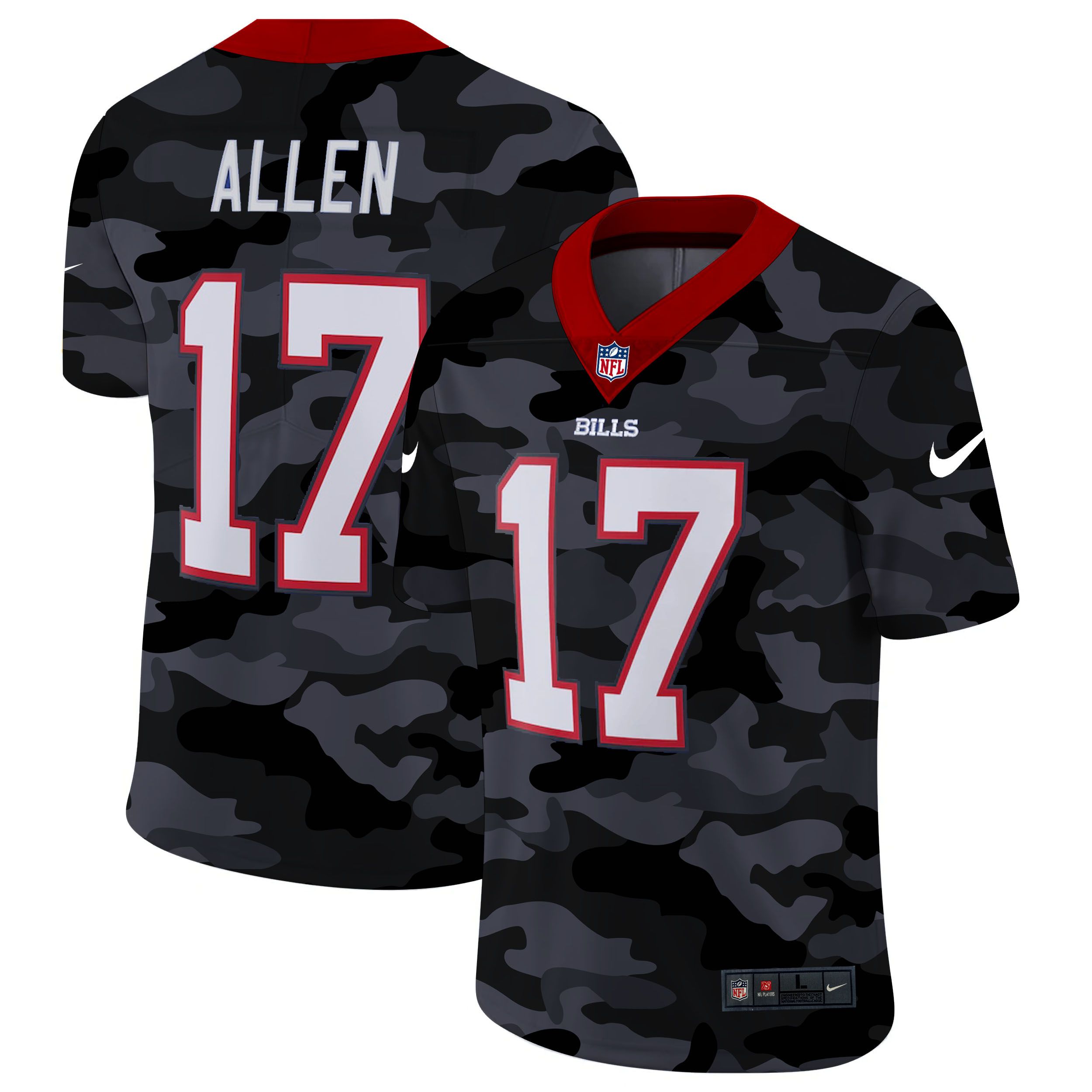 Men Buffalo Bills #17 Allen 2020 Nike Camo Salute to Service Limited NFL Jerseys->atlanta falcons->NFL Jersey